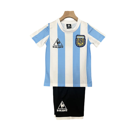 1986 Argentina Home Retro Kids Shirt