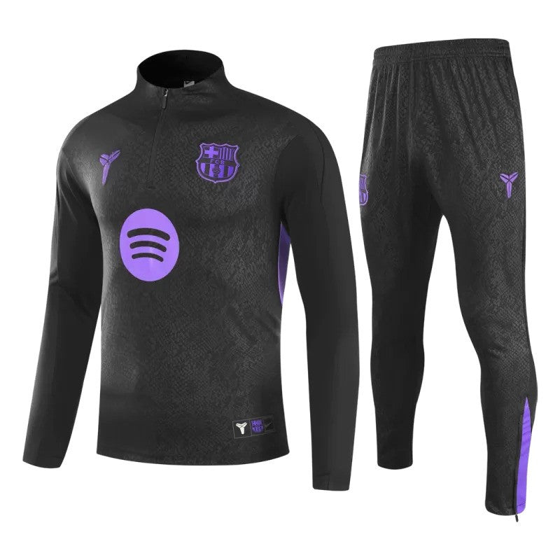 Barcelona 2025/26 1/4 Zip Tracksuit - Black